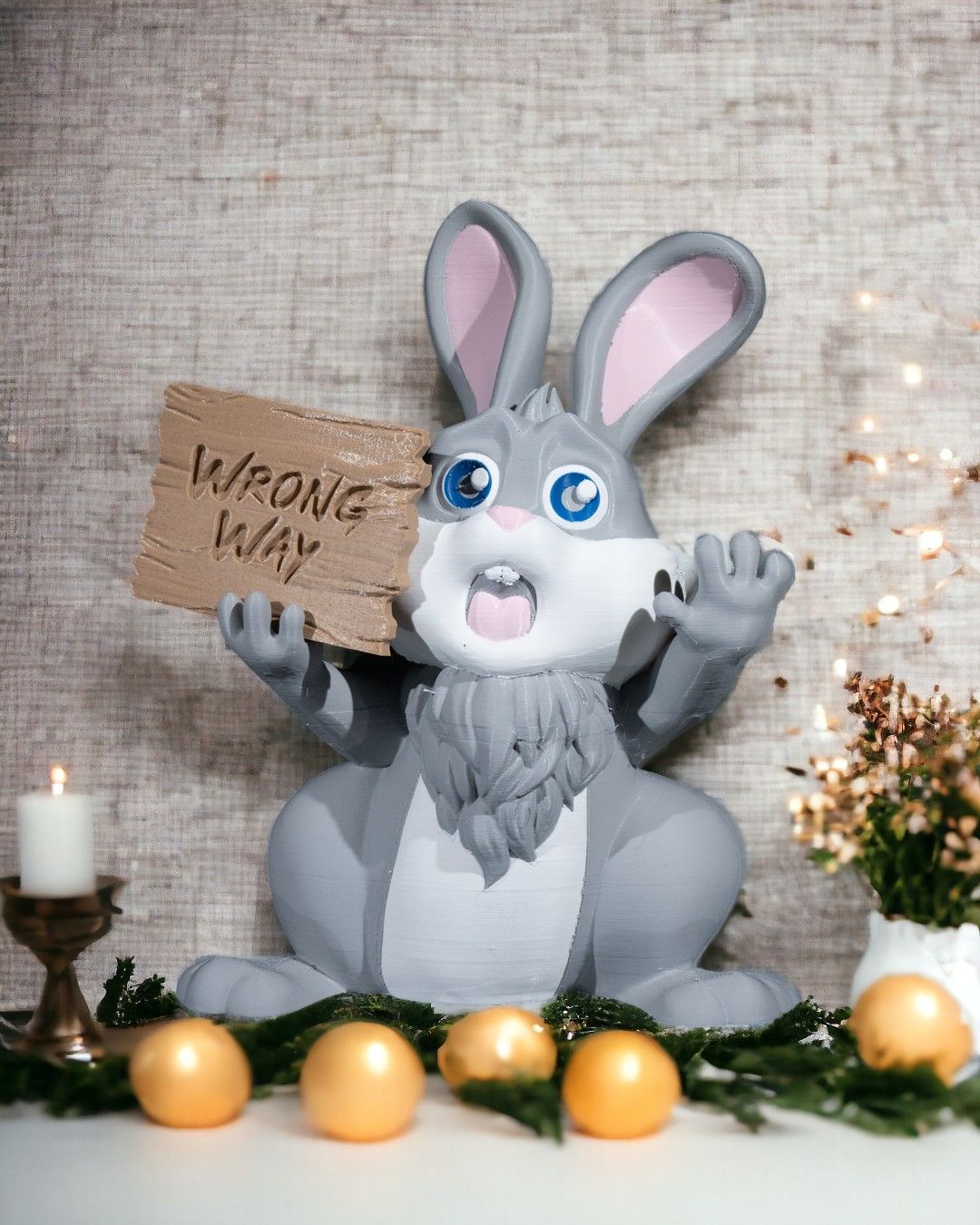 Wrong Way Bunny Sign - Image 3