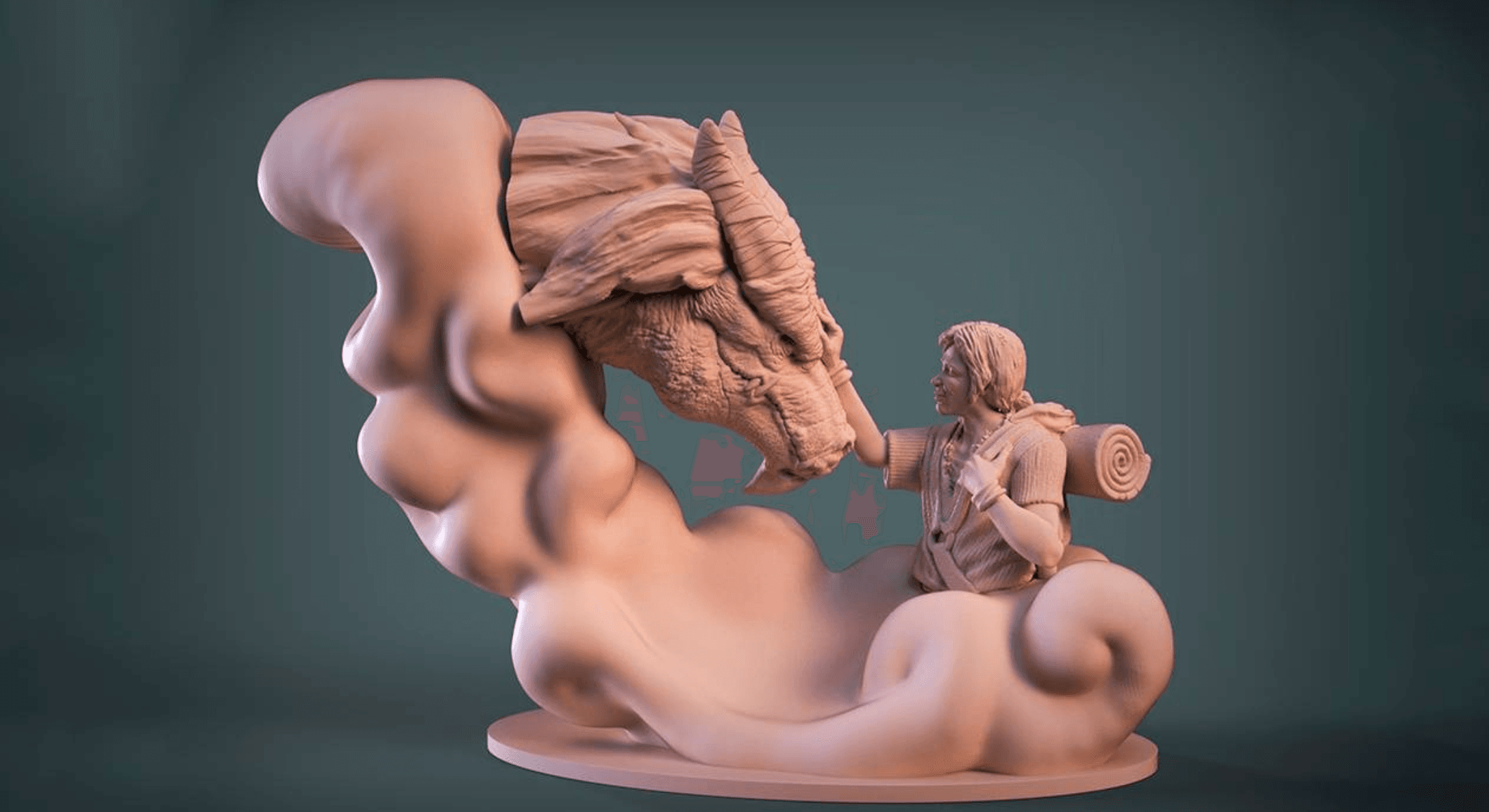 Dragon And Rider Bust - Image 2