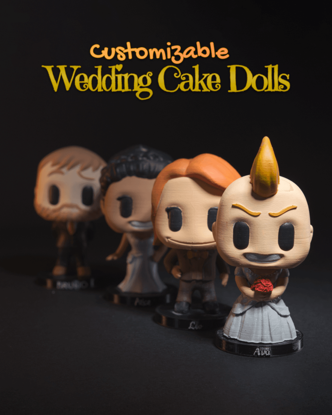 Bonecos Personalizáveis para Bolos de Casamento