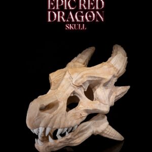 Epic Red Dragon Skull