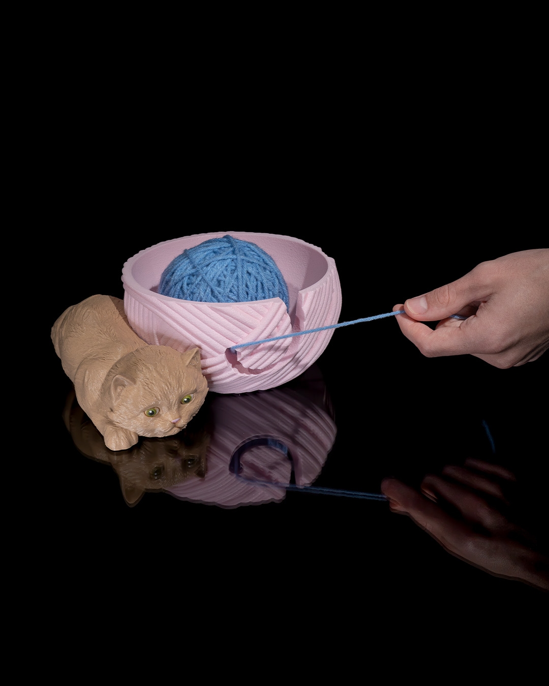 3D Printed Kit‑Cat Yarn Bowl and Hook Case - Image 9