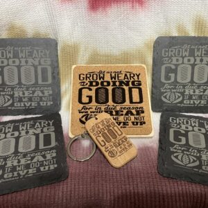 Customizable Slate Coasters and Key Chains