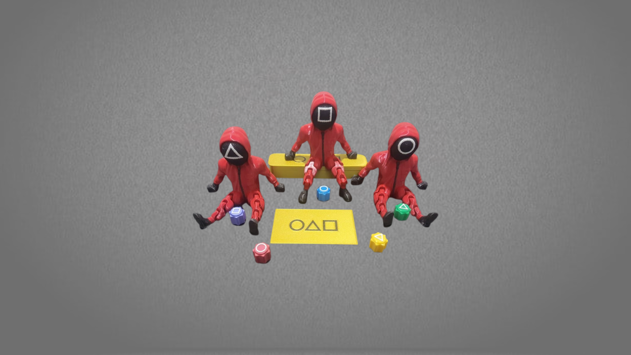 KIT 3 personagens + jogo Gonggi + caixinha + cartão convite