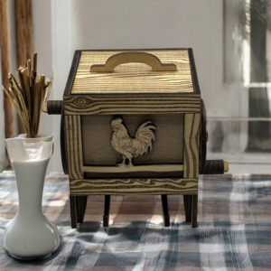 Rustic County Farmhouse Wooden Toothpick Dispenser