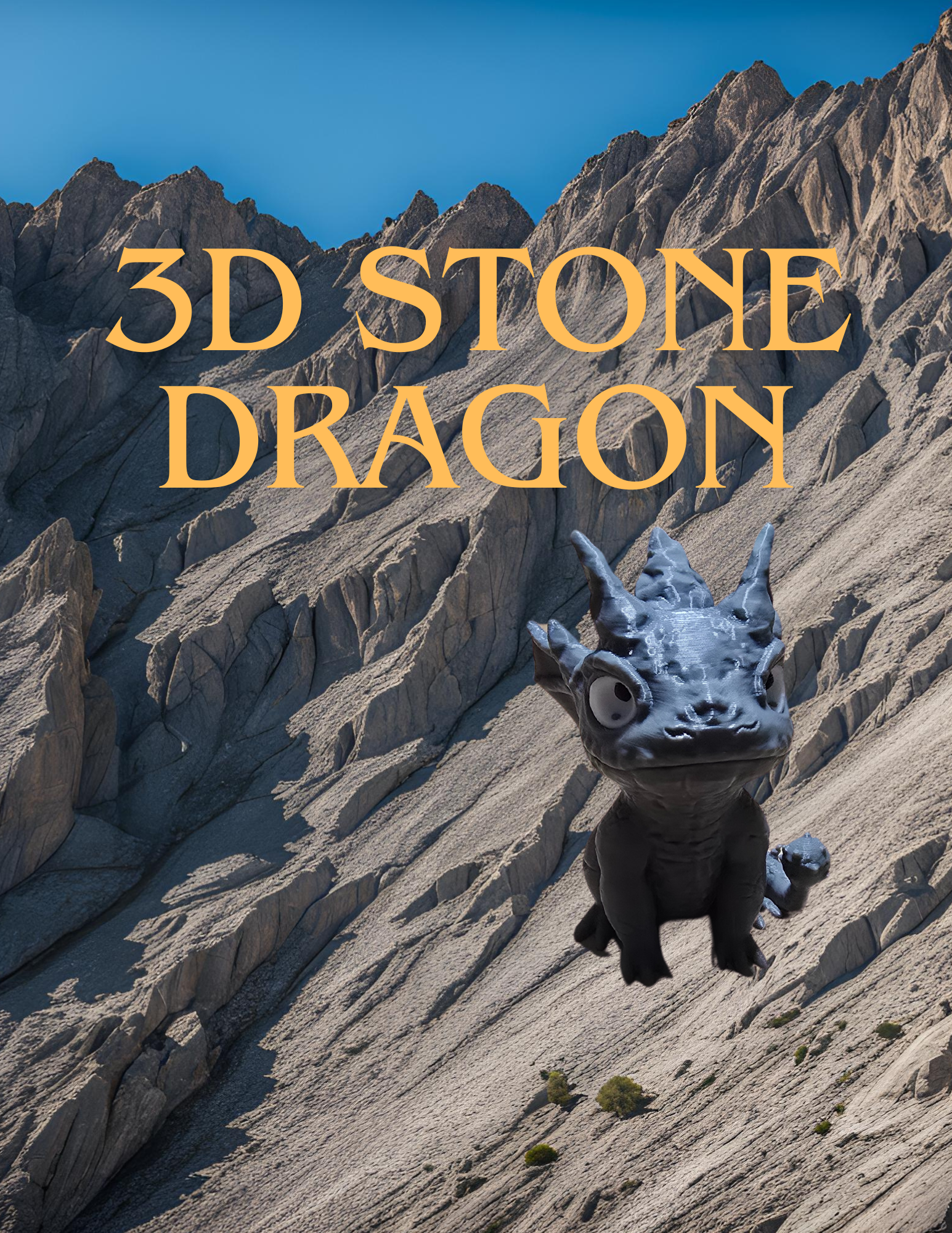 3D Printed Baby Stone Dragon & Egg – Earthbound Hatchling Collectible - Image 2