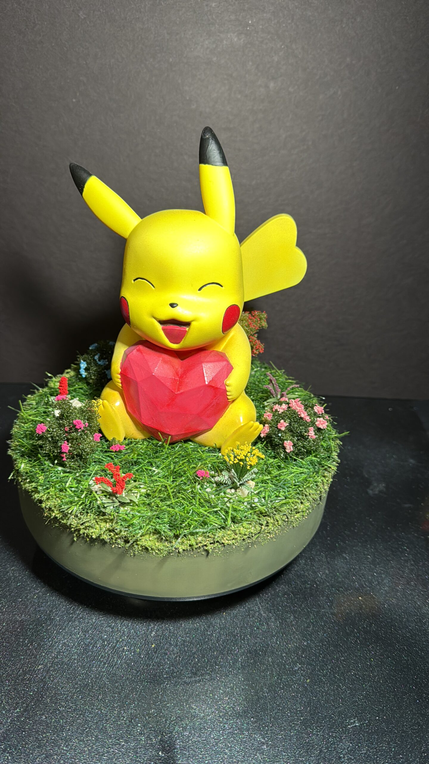 Hand-Painted 3D Printed Pikachu Figure – Heart Edition