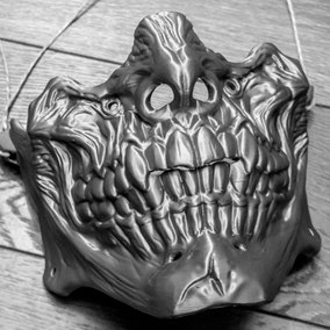 Zombie Face Skeleton Mask (Unpainted) – 3D Printed Decor, Costume & Cosplay - Image 2