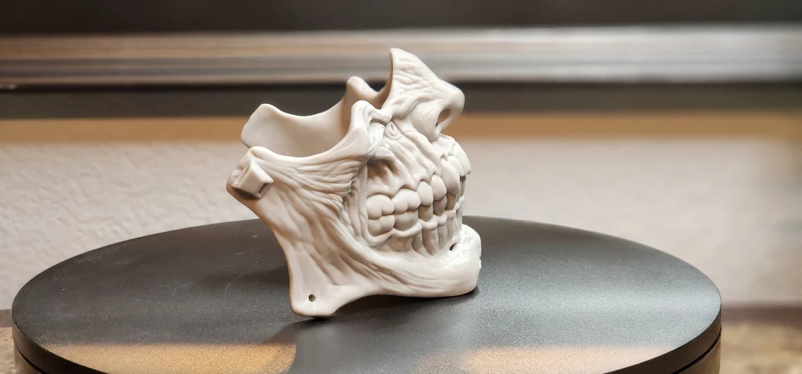 Zombie Face Skeleton Mask (Unpainted) – 3D Printed Decor, Costume & Cosplay - Image 5