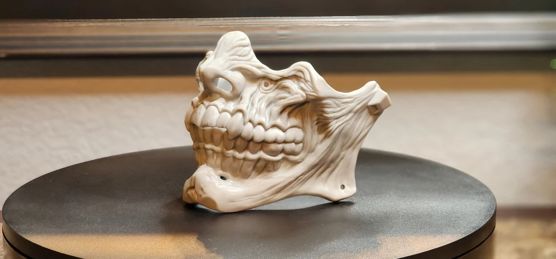 Zombie Face Skeleton Mask (Unpainted) – 3D Printed Decor, Costume & Cosplay - Image 6