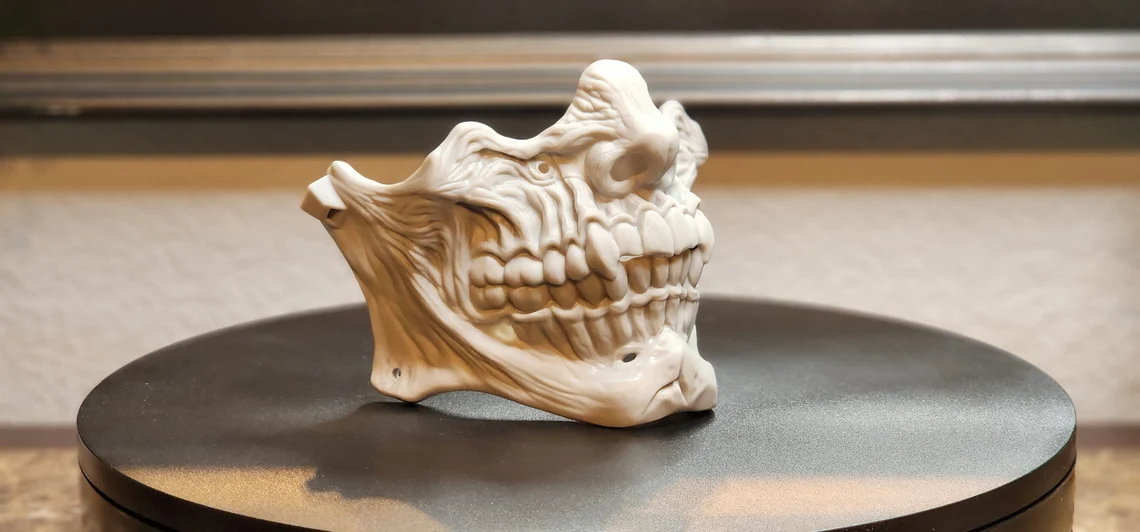 Zombie Face Skeleton Mask (Unpainted) – 3D Printed Decor, Costume & Cosplay - Image 7