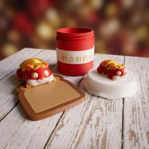 Jamster Jelly Hamster Set — 3d Printed Flexi Toys + Jar + Toast