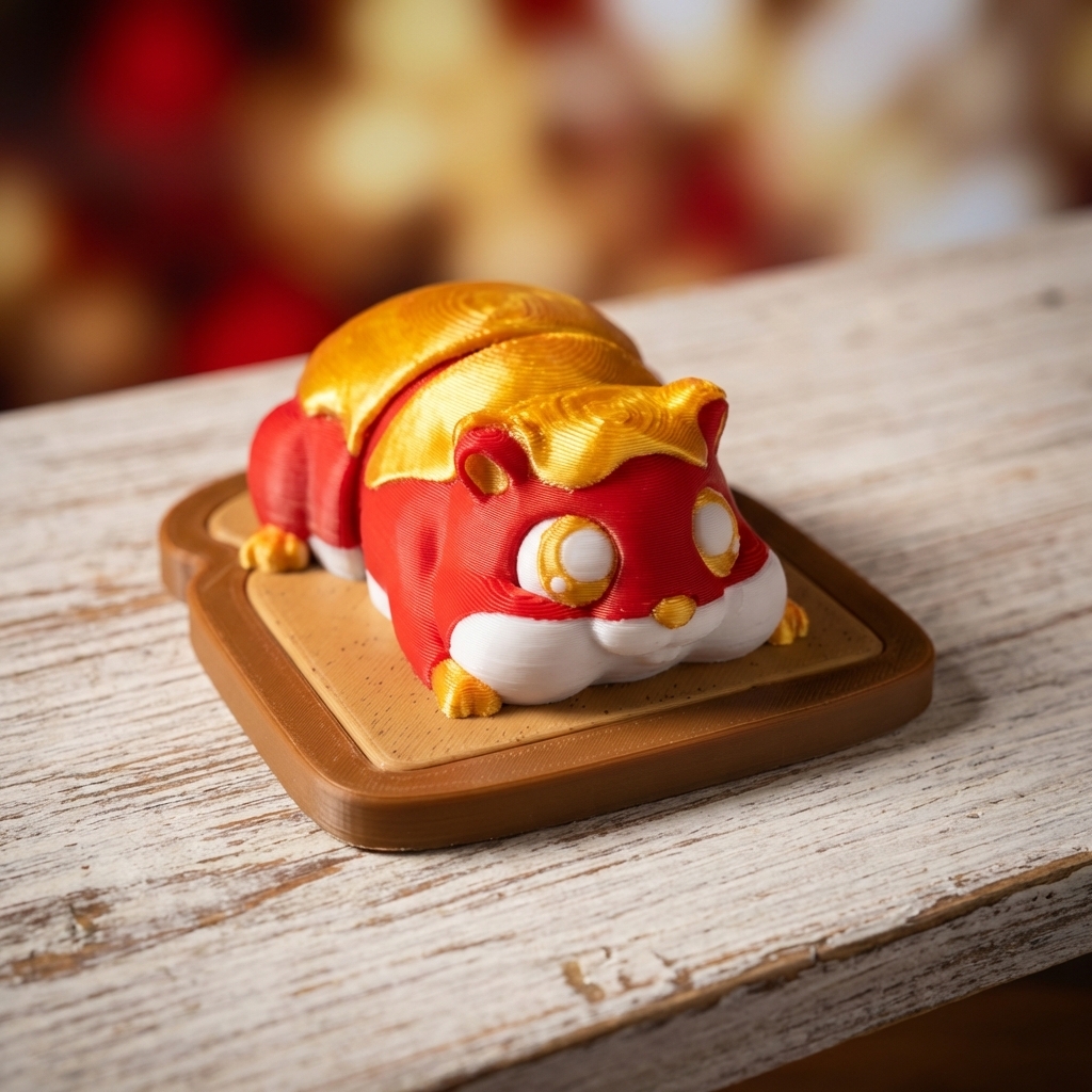 Jamster Jelly Hamster Set — 3d Printed Flexi Toys + Jar + Toast - Image 3