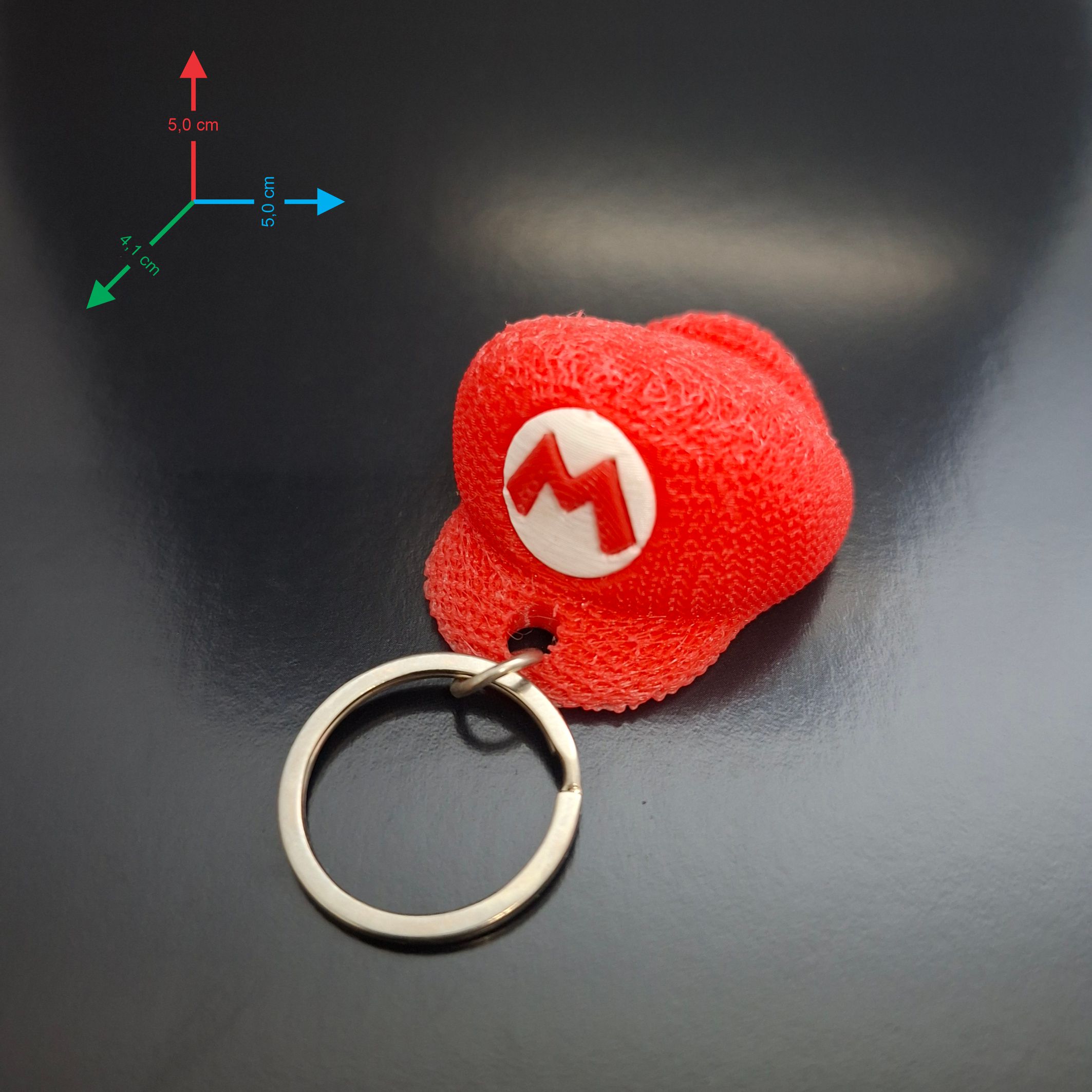 Chaveiro Geek Chapéu Mario e Luigi Estilo Crochê 3D | Impresso em Impressora 3D | Estilo Criativo e Decorativo - Image 4